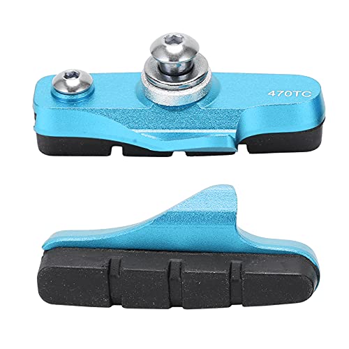 SPYMINNPOO 1 par de Pastillas de Freno de Bicicleta, Pastillas de Freno en V para Bicicleta, Zapatas de Freno de Bicicleta Plegables, Zapatos sin Ruido, Accesorios de Ciclismo(Azul)