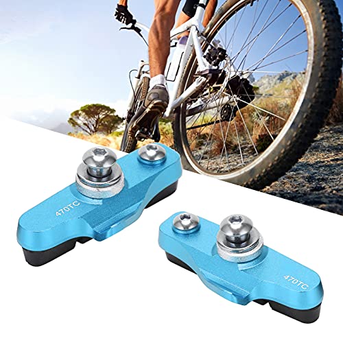 SPYMINNPOO 1 par de Pastillas de Freno de Bicicleta, Pastillas de Freno en V para Bicicleta, Zapatas de Freno de Bicicleta Plegables, Zapatos sin Ruido, Accesorios de Ciclismo(Azul)