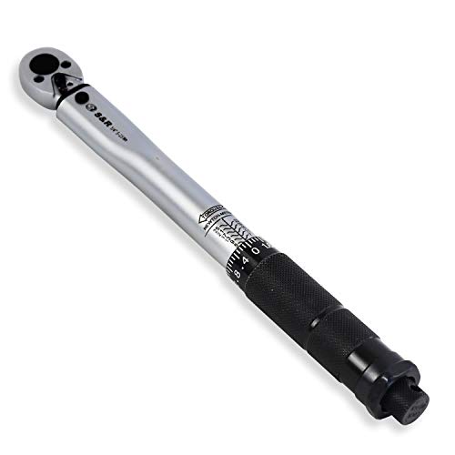 S&R Llave Dinamométrica para Bicicletas y Motos 1/4"(5-25 Nm) 27,2 cm + 7 Puntas Allen Torx: H10, H8, H6, H5, H4, H3, T25 en acero Cr-V - Juego Profesional y Completo