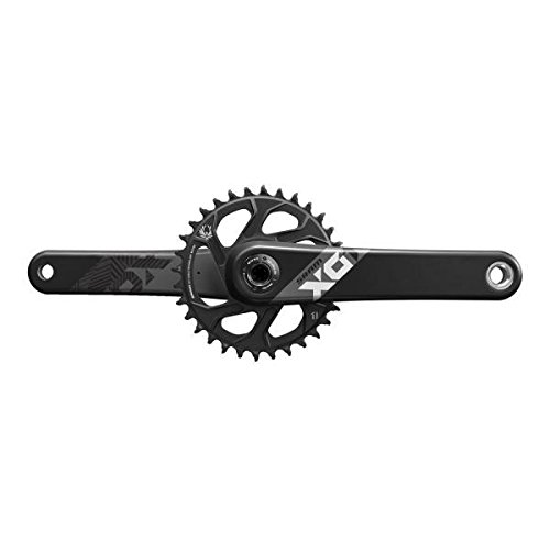 SRAM Uni Bielas X01 Eagle 175 mm, 30t DM Cannondale AI sin BB30 Rodamiento Interior, 00.6118.438.005 Manivela, Negro, One Size