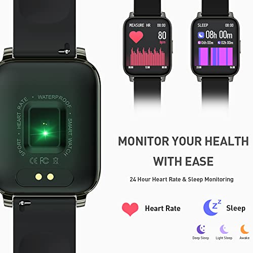 Srichpk Smartwatch, 1.69” Reloj Inteligente Hombre Mujer, Bateria Larga Duracion Smartwatch Hombre con Pulsómetro Monitor de Sueño Monitores Actividad Cronómetros Calorías Podómetro para Android iOS