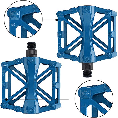 Srup 1 Pieza Pedal de Bicicleta, Pedales de Bicicleta de Aluminio, Plataforma de Pedales de Bicicleta, Accesorios de Bicicleta de Pedal, Pedal Universal de Aleación de Aluminio, Azul