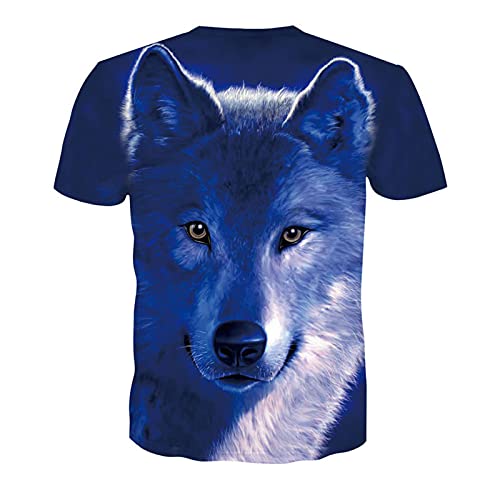 SSBZYES Camiseta De Verano para Hombre Camiseta De Manga Corta para Hombre Camiseta De Gran Tamaño Camiseta con Estampado De Cuello Redondo Camiseta con Estampado De Lobo Camiseta con Fondo