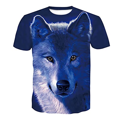 SSBZYES Camiseta De Verano para Hombre Camiseta De Manga Corta para Hombre Camiseta De Gran Tamaño Camiseta con Estampado De Cuello Redondo Camiseta con Estampado De Lobo Camiseta con Fondo