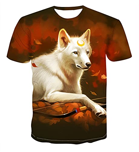 SSBZYES Camiseta De Verano para Hombre Camiseta De Manga Corta para Hombre Camiseta De Gran Tamaño Camiseta con Estampado De Lobo Camiseta De Cuello Redondo Camiseta Estampada Camiseta De Fondo