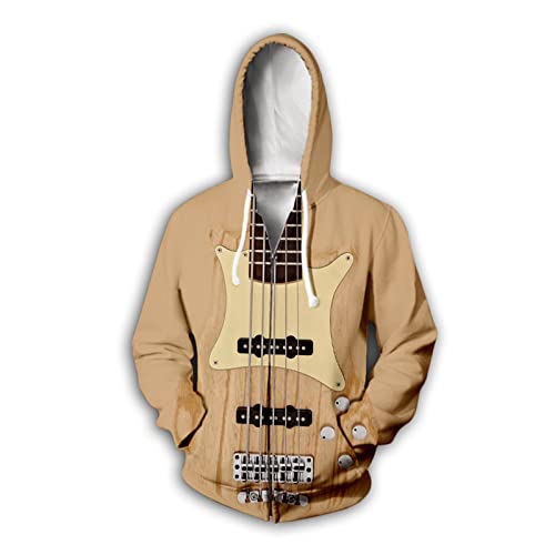 SSBZYES Chaqueta con Capucha para Hombre, Sudadera Juvenil, Chaqueta Deportiva, Suéter con Capucha Y Cremallera, Suéter, Suéter con Estampado De Guitarra, Camisetas De Pareja a La Moda