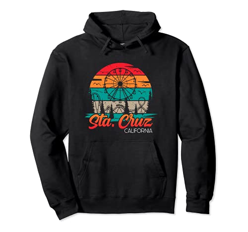 Sta Cruz California Retro Beach Surf Surf Surf Vacaciones Sudadera con Capucha