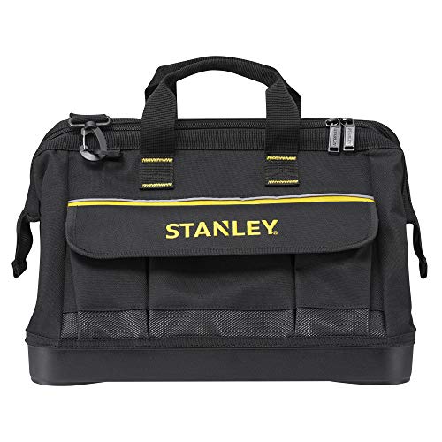 STANLEY 1-96-183 Bolsa Grande para Herramientas con Cremallera 45cm x 27.5cm x 23.5 cm, Base Reforzada, Asa ajustable