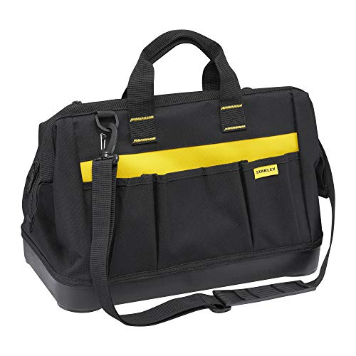 STANLEY 1-96-183 Bolsa Grande para Herramientas con Cremallera 45cm x 27.5cm x 23.5 cm, Base Reforzada, Asa ajustable