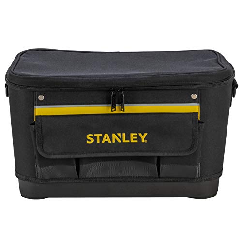 STANLEY 1-96-193 - Bolsa para herramientas con tapa plana, 44.7 x 26.2 x 25.1 cm, base reforzada