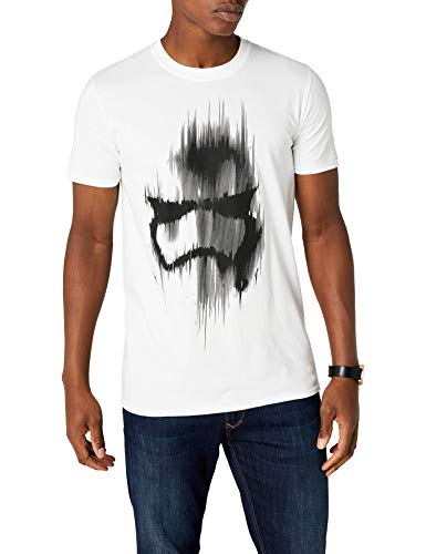 Star Wars Trooper Mask Camiseta, Blanco, L para Hombre