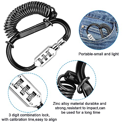 STCRERAG Candado Casco Moto Antirrobo Casco Candados de Moto Cable de Bloqueo para Casco de Motocicleta Combinación de 3 Dígitos para Antirrobo Asegura su Motocicleta, Bicicleta, etc