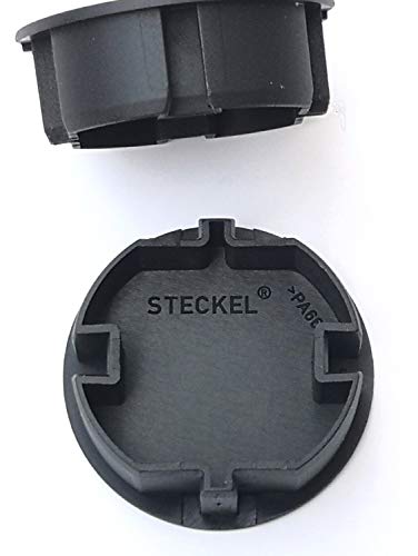 STECKEL® 9 unidades (6 unidades de color blanco y 3 negros), tapa protectora contra el polvo para enchufes limpios, regletas, enchufes múltiples, protección contra salpicaduras, diseño