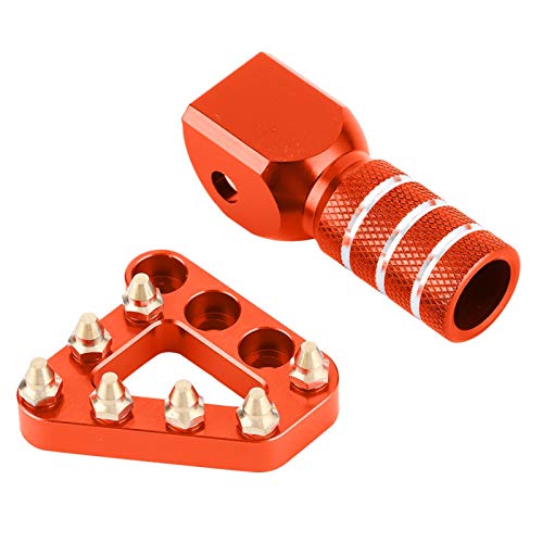 Step Tip Gear Shifter Pedal de freno Step Tip antioxidante CNC Impermeable para motocicleta para vehículos eléctricos para ciclomotores para bicicleta eléctrica(Orange)