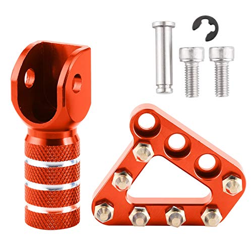 Step Tip Gear Shifter Pedal de freno Step Tip antioxidante CNC Impermeable para motocicleta para vehículos eléctricos para ciclomotores para bicicleta eléctrica(Orange)