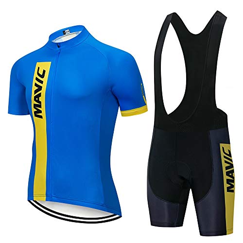 STEPANZU Maillot Ciclismo Hombre Corta Ropa Ciclismo + Culote con 3D Almohadilla de Gel para Bicicleta Montaña Conjunto Ciclismo Deportivo