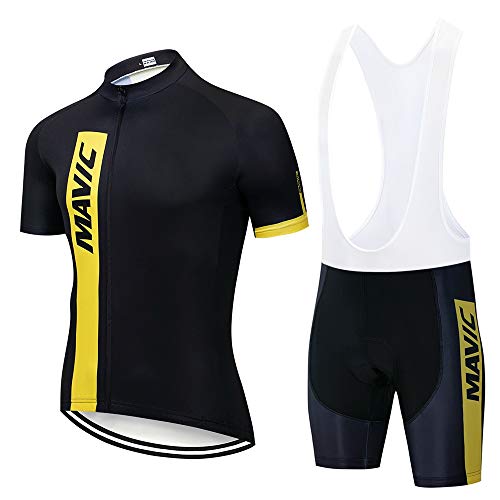 STEPANZU Maillot Ciclismo Hombre Verano Corta Ropa MTB + Pantalones Cortos Transpirable Ropa Ciclismo Conjunto