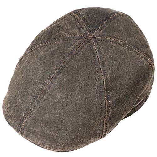 Stetson Flatcap Level para Hombre - Gorra Plana con algodón - Gorra de Hombre con protección UV 40+ - Gorra en Look Retro - Gorra Plana Verano/Invierno - Flat Cap marrón S (54-55 cm)