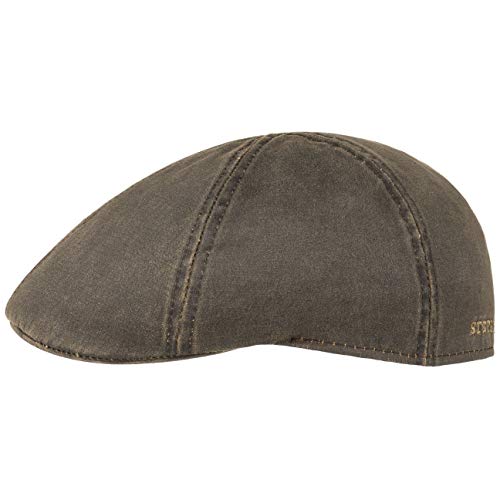 Stetson Flatcap Level para Hombre - Gorra Plana con algodón - Gorra de Hombre con protección UV 40+ - Gorra en Look Retro - Gorra Plana Verano/Invierno - Flat Cap marrón S (54-55 cm)