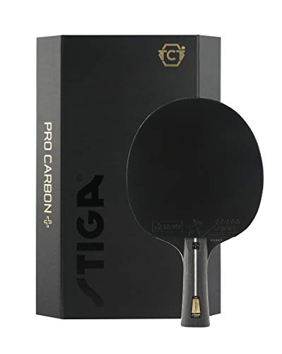 Stiga Pro Carbon + Pala de Tenis de Mesa, Negro/Rojo
