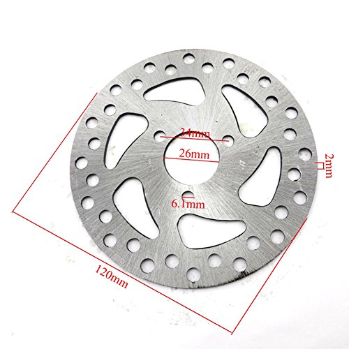 STONEDER Rotor de disco de freno de acero de 26 mm 120 mm para bicicleta de bolsillo de 2 tiempos 47 cc 49 cc Mini Dirt ATV Quad 4 ruedas Scooter eléctrico de gas