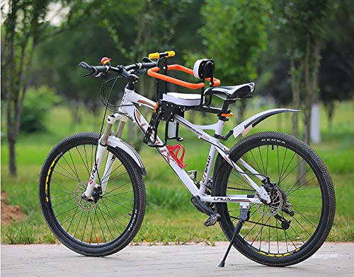 STRTT Asiento de Bicicleta Bici Infantil Delantero para Niños Portaniños con Pedales y Respaldo de Carretera de MTB,para Disfrutar de Paseos Seguros y Divertidos Carga Máxima 50kg.