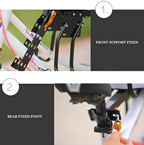 STRTT Asiento de Bicicleta Bici Infantil Delantero para Niños Portaniños con Pedales y Respaldo de Carretera de MTB,para Disfrutar de Paseos Seguros y Divertidos Carga Máxima 50kg.