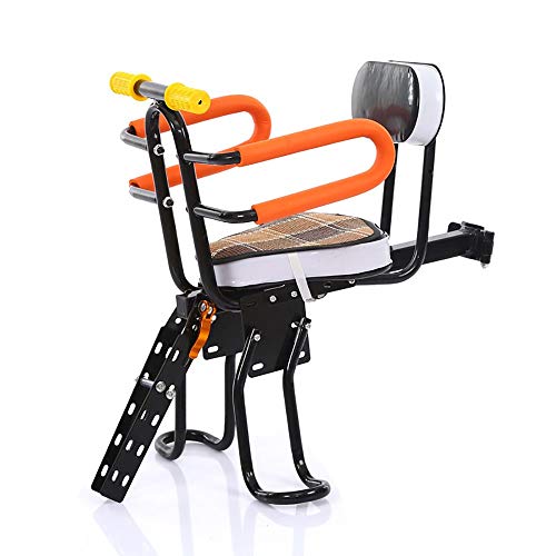 STRTT Asiento de Bicicleta Bici Infantil Delantero para Niños Portaniños con Pedales y Respaldo de Carretera de MTB,para Disfrutar de Paseos Seguros y Divertidos Carga Máxima 50kg.