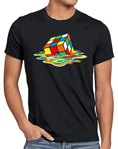 style3 Sheldon Cubo Mágico Camiseta para hombre T-Shirt, Talla:XL;Color:Nero