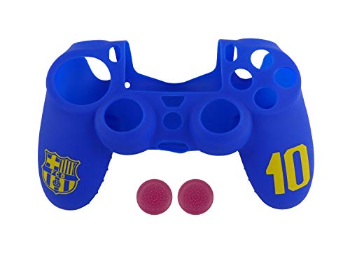 Subsonic - Funda de silicona para mando y Carcasa blanda antideslizante con Thumb grips caps de precisión para joysticks [licencia oficial FCB FC Barcelona] (PS4)