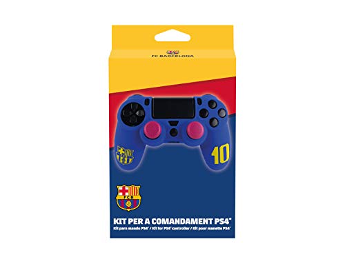 Subsonic - Funda de silicona para mando y Carcasa blanda antideslizante con Thumb grips caps de precisión para joysticks [licencia oficial FCB FC Barcelona] (PS4)