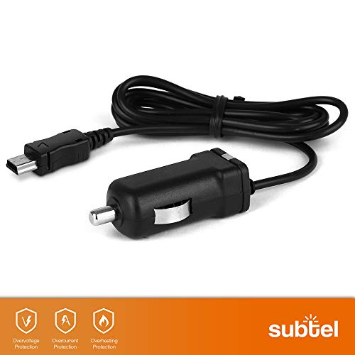 subtel® Cargador de Coche 1.1m 1A / 1000mA Compatible con TAHUNA Teasi One4, One3, One 2, One Classic, Core, Pro Pulse, 5V Mini USB Cable de Carga