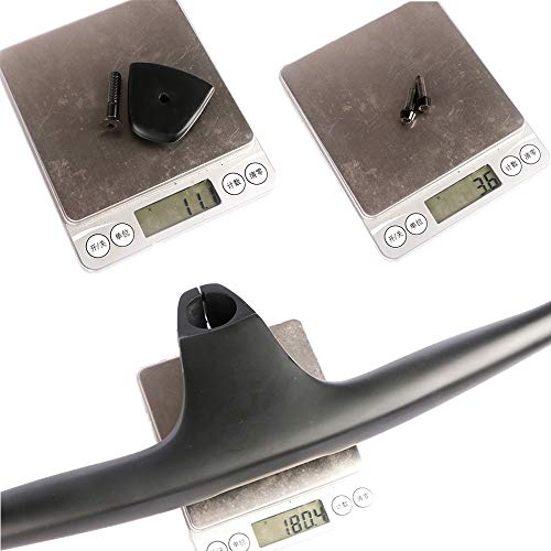 Sucastle Fibra de Carbono Integrado MTB Manillar de la Bicicleta Vertical -12 ° Grado Unidad 740 Mm Titanio Tornillo Uso MTB Campo a través XC (Size : 740x80mm)