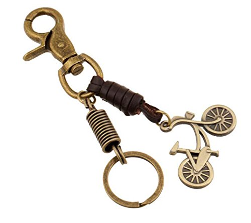 Sucolin bicicleta llavero de piel de metal Vintage cadena llaveros encanto Idea de regalo
