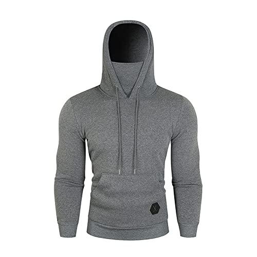 Sudadera Capucha Hombres Slim Fit Color Contraste Empalme Sudadera Hombres Outdoor Montañismo Entrenamiento Físico Suéter Capucha Hombres Moda Casual All-Match Pullover Hombres C-B03 L