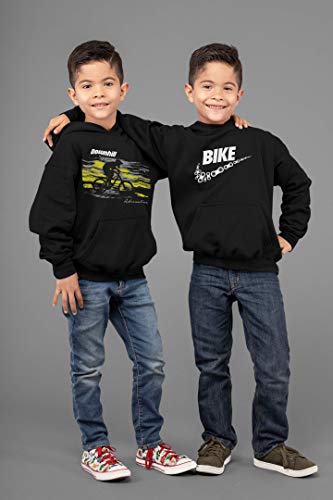 Sudadera con Capucha: Downhill Adrenaline - Pulóver para jóvenes Ciclistas Regalo Niños Niño Niña Bicicleta Bici BTT MTB BMX Mountain-Bike Deporte Sport Outdoor Cumpleaños Navidad Hoodie (140)