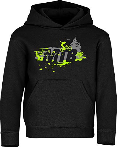 Sudadera con Capucha: MTB Mountain-Bike - Pulóver para jóvenes Ciclistas Regalo Niños Niño Niña Bicicleta Bici BTT BMX Deporte Sport Outdoor Cumpleaños Navidad Hoodie Jersey Downhill (140)