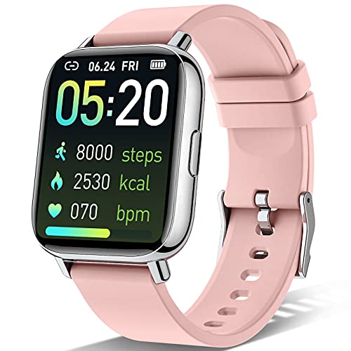 Sudugo Smartwatch Mujer, 1,69" Táctil Completa Reloj Inteligente con Monitor de Sueño, Pulsómetro, Cronómetro, Calorías Podómetro Impermeable IP67 Pulsera Actividad Inteligente para Android iOS, Rosa