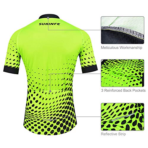 SUHINFE Traje Ciclismo Hombre para Verano, Ciclismo Maillot y Culotte Ciclismo Culote Bicicleta con 5D Gel Pad para Deportes al Aire Libre Ciclo Bicicleta, M