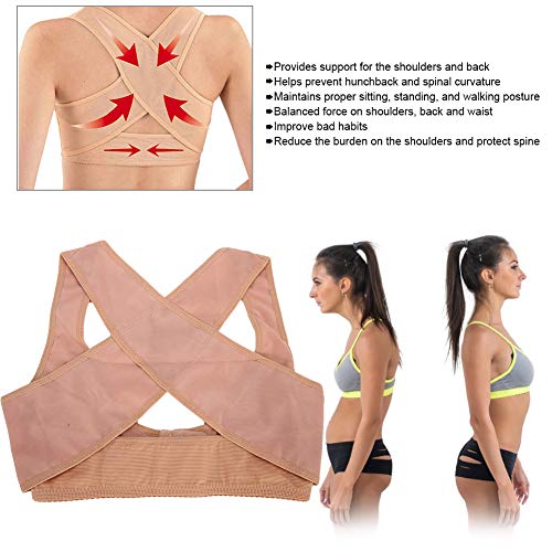 Sujetador de corrección de postura para mujer, corrector de postura de espalda, hombros de espalda y soporte de pecho (M)