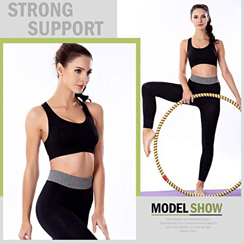 Sujetador Deportivo para Mujer Talla Grande Sujetadores Deportivos Yoga Sport Bra Soporte Bralette Acolchado sin Aros Negro L