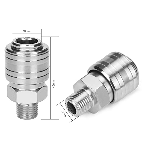 Sukudon 10 pzs Acoplador de Aire 1/4" BSP EUROPEO Acoplamiento Rápido Acoplador Hembra y Macho de Herramienta Conector de Línea de Aire para Mangueras de Compresor de Aire Neumático