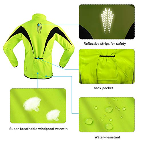 SUKUTU Chaqueta de Ciclismo para Hombre, Impermeable, a Prueba de Viento, Jersey de Bicicleta, Abrigo térmico cálido MTB, Rompevientos