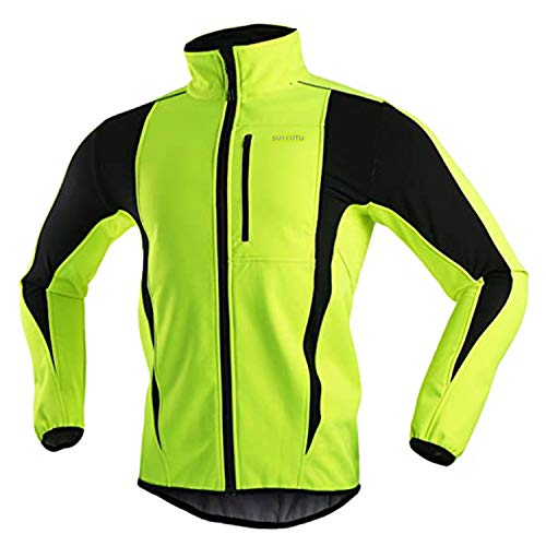 SUKUTU Chaqueta de Ciclismo para Hombre, Impermeable, a Prueba de Viento, Jersey de Bicicleta, Abrigo térmico cálido MTB, Rompevientos