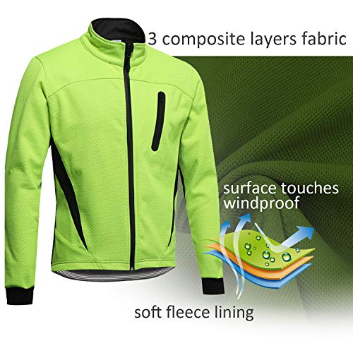 SUKUTU Chaqueta impermeable de ciclismo para hombre Chaquetas de bicicleta transpirables térmicas de lana cálida de invierno a prueba de viento Softshell