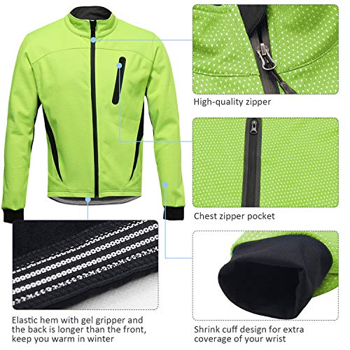 SUKUTU Chaqueta impermeable de ciclismo para hombre Chaquetas de bicicleta transpirables térmicas de lana cálida de invierno a prueba de viento Softshell