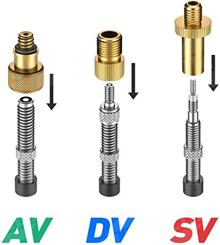 SuMile 12pcs Adaptador para Bombas de Bicicleta Válvula Adaptador Juego de Cobre Válvula de,Adaptador no Aire leckage, no verfärbung DV AV SV Válvula Adaptador para compresor Bomba de Bicicleta Bomba