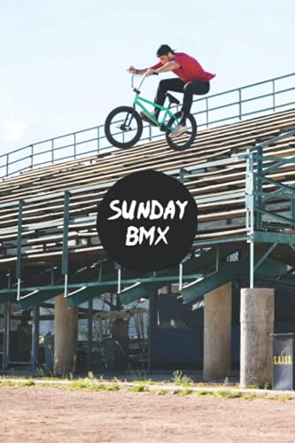 Sunday BMX Notebook: - Letter Size 6 x 9 inches, 110 wide ruled pages
