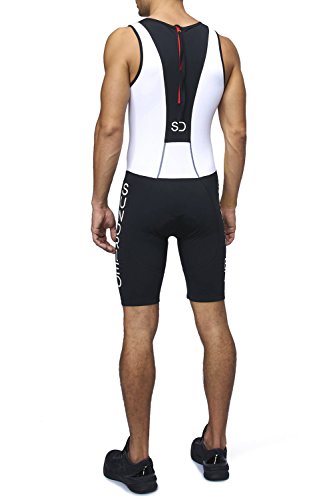 SUNDRIED Bañador para Hombres Premium con Acolchado para Triatlón Mono Compresivo Duatlón Running Natación Ciclismo (Large)