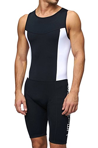 SUNDRIED Bañador para Hombres Premium con Acolchado para Triatlón Mono Compresivo Duatlón Running Natación Ciclismo (Large)